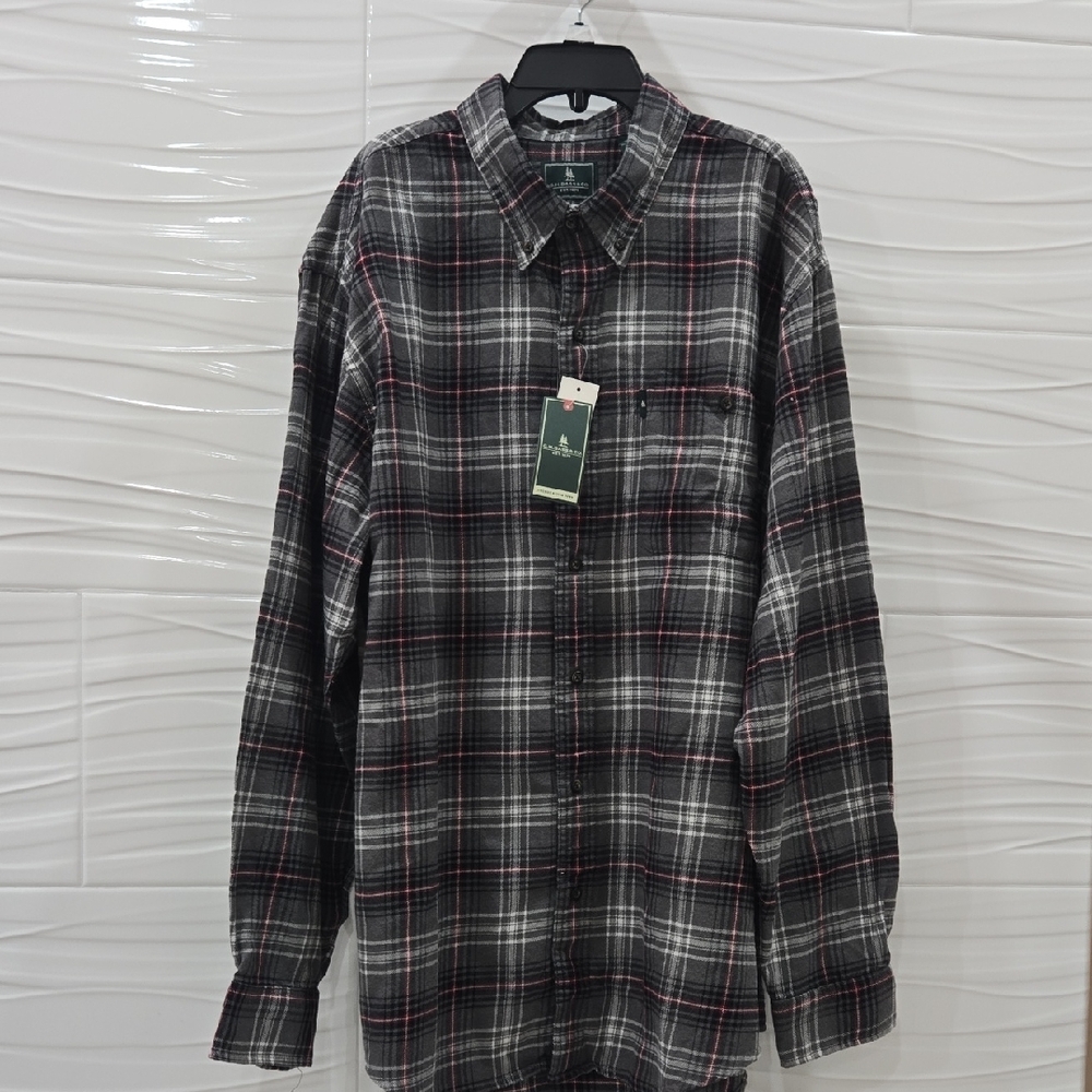 G.H. Bass & Co. Black and Red Plaid Casual Shirt
